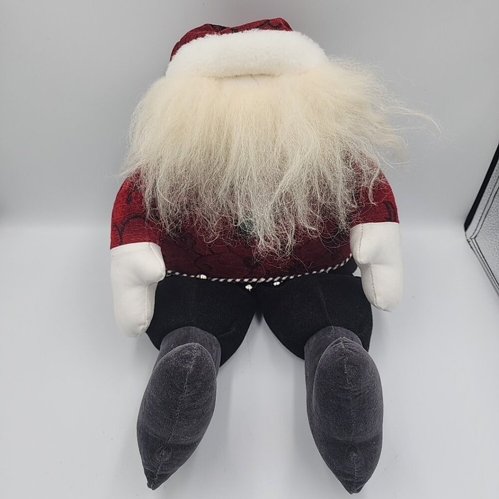 Woof & Poof Santa Vintage Folk Art Sitting Santa Christmas Musical Jingle Bells